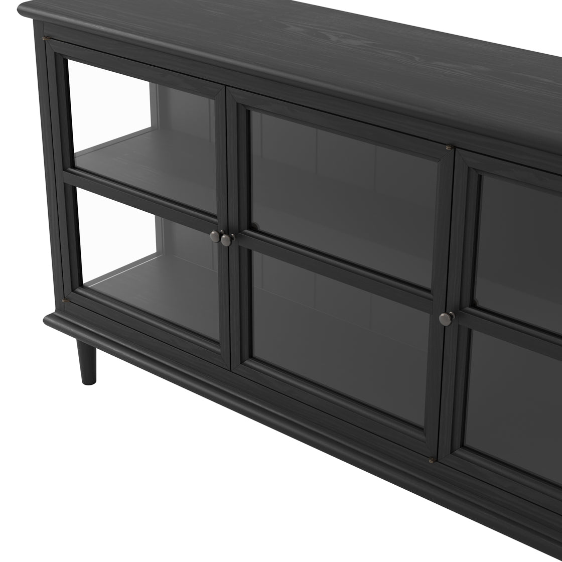 Westport Black Wood & Clear Glass Sideboard
